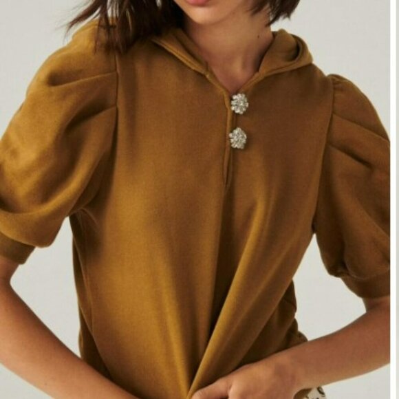 ba&sh Mustard Puff Sleeve Top - Picture 2 of 14